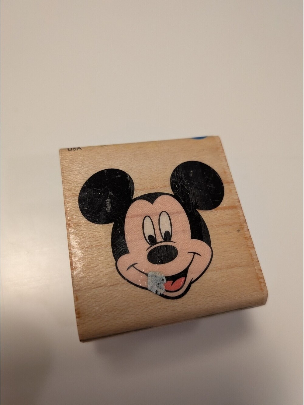 MICKEY MOUSE DISNEY Vintage WOOD MOUNT RUBBER STAMP Crafts Granny Core Grandma
